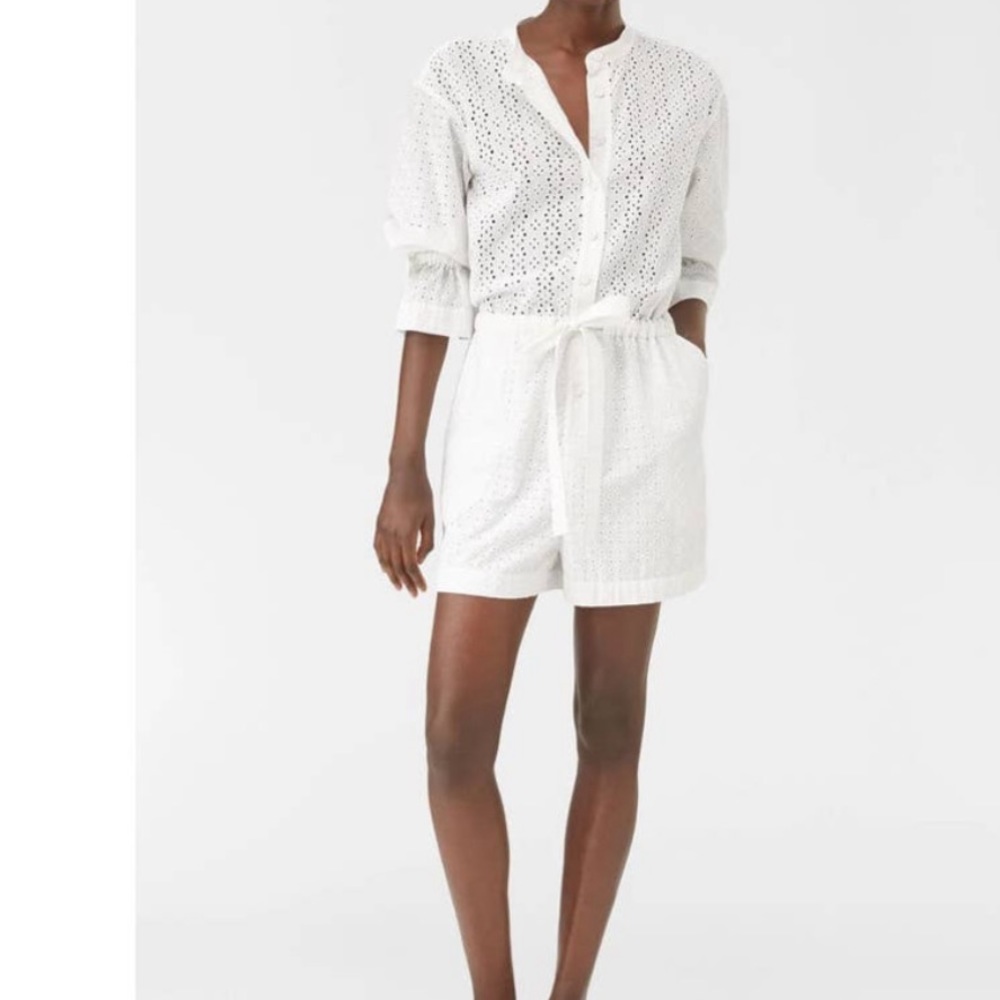 La Vie Rebecca Taylor Mixed Eyelet Romper